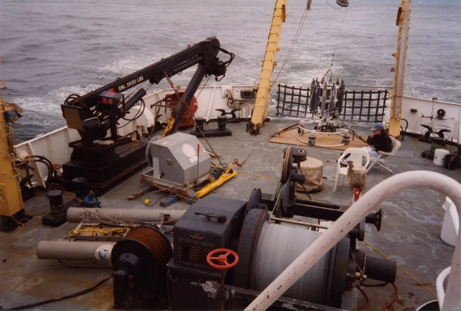 NOAA Ship R/V McArthur, where a USGS scientist sailed as Chief Scientist collecting marine geophysical data